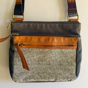 Fossil Leather Canvas Purse